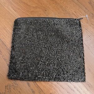 Metallic bronze beaded bag NWT